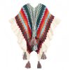 Chal Tibetano con Rayas Onduladas y Borlas Tibetan Wavy Striped Tassel Shawl