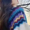 Chal Tibetano con Rayas Onduladas y Borlas Tibetan Wavy Striped Tassel Shawl