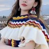 Chal Tibetano con Rayas Onduladas y Borlas Tibetan Wavy Striped Tassel Shawl
