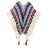 Chal Tibetano con Rayas Onduladas y Borlas Tibetan Wavy Striped Tassel Shawl