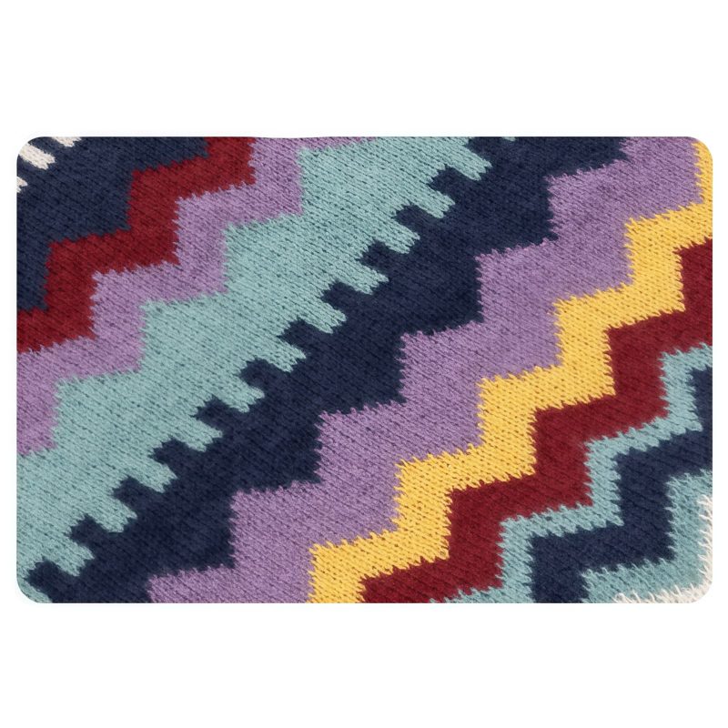 Chal Tibetano con Rayas Onduladas y Borlas Tibetan Wavy Striped Tassel Shawl