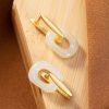 Tibetan White Jade Blessing Earrings Tibetan White Jade Blessing Earrings