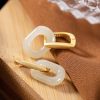 Tibetan White Jade Blessing Earrings Tibetan White Jade Blessing Earrings