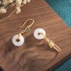 White Jade Butterfly Fortune Earrings White Jade Butterfly Fortune Earrings