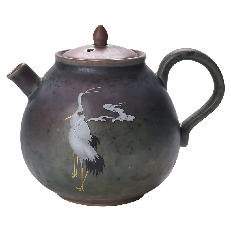 Chinese Ceramic Kung Fu Teapot - White Crane Design Chinese Ceramic Kung Fu Teapot - White Crane Design