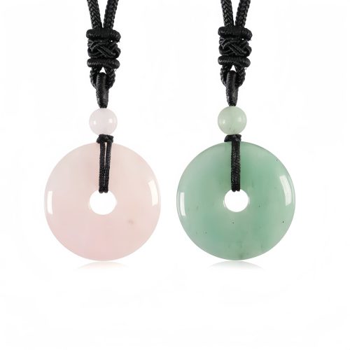 Lucky Coin Healing Crystal Necklace Pendant