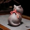 Purple Clay Cat Figurine Desk Decoration Purple Clay Cat Figurine Desk Decoration