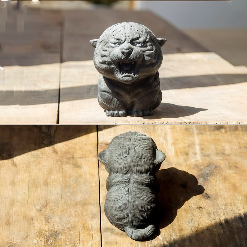 Rust Iron Mini Roaring Tiger Statue Rust Iron Mini Roaring Tiger Statue