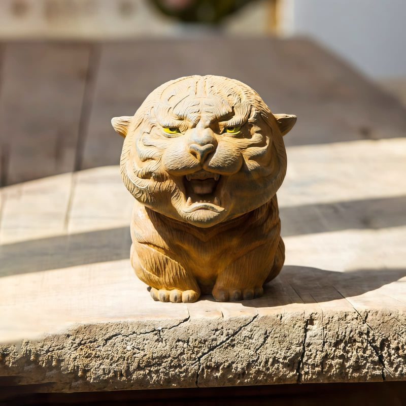 Rust Iron Mini Roaring Tiger Statue Rust Iron Mini Roaring Tiger Statue