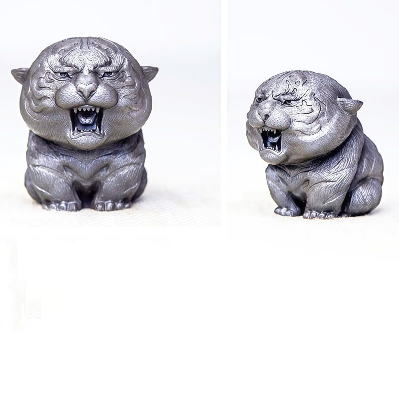 Rust Iron Mini Roaring Tiger Statue Rust Iron Mini Roaring Tiger Statue