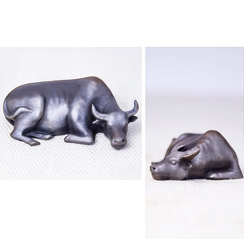 Rustic Iron Powder Buffalo Bull Statue Rustic Iron Powder Buffalo Bull Statue
