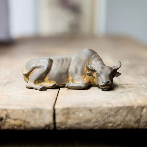 Rustic Iron Powder Buffalo Bull Statue