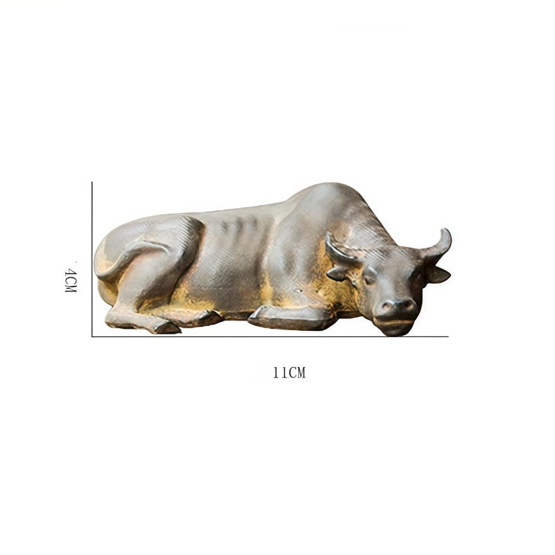 Rustic Iron Powder Buffalo Bull Statue Rustic Iron Powder Buffalo Bull Statue