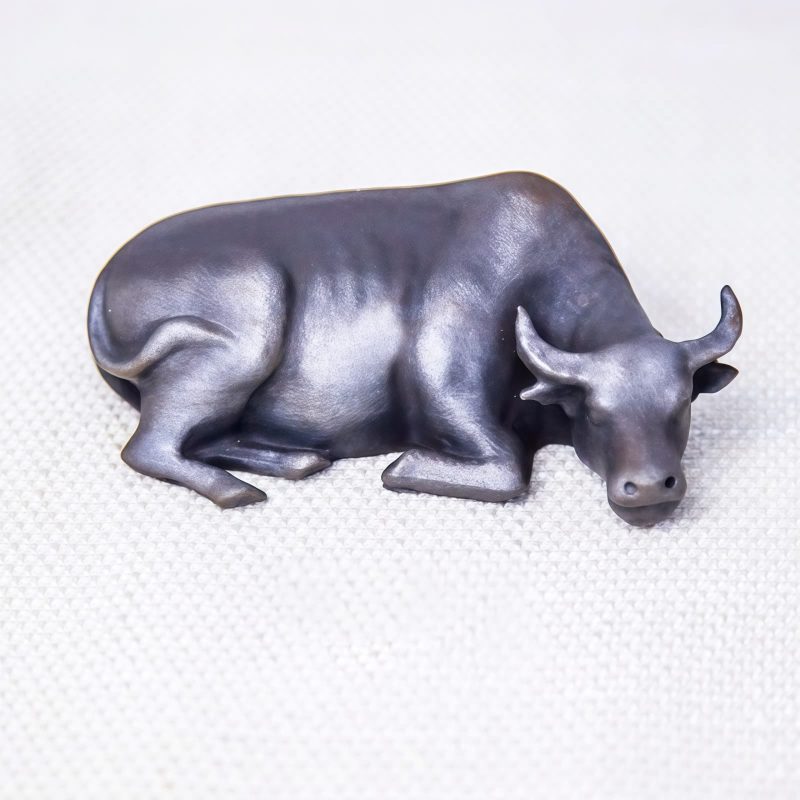 Rustic Iron Powder Buffalo Bull Statue Rustic Iron Powder Buffalo Bull Statue
