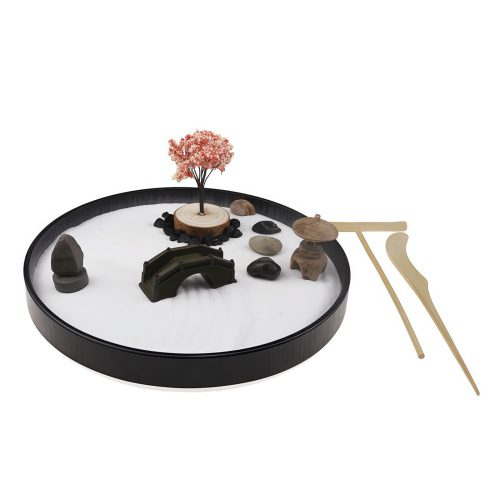 Decoración de Jardín Zen con Árbol y Puente