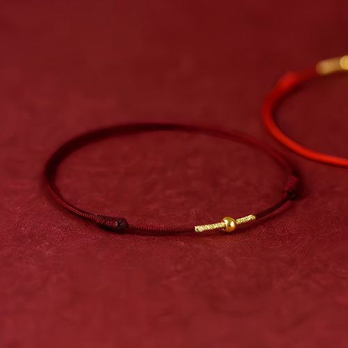 Pulseira de Proteção em Prata 925 com Conta Dourada Pulseira de Proteção em Prata 925 com Conta Dourada
