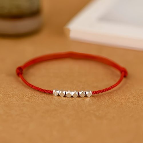 925 Silver Red String Adjustable Anklet