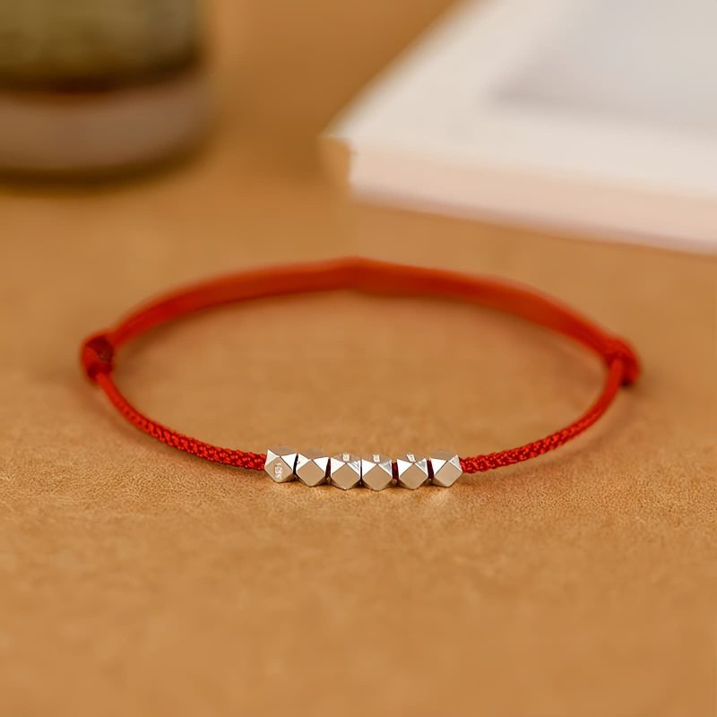 925 Silver Red String Adjustable Anklet 925 Silver Red String Adjustable Anklet