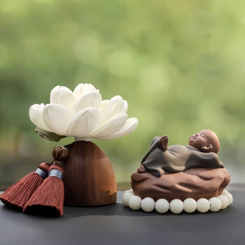 Black Peach Wood Buddha Calm Cure Decoration Black Peach Wood Buddha Calm Cure Decoration