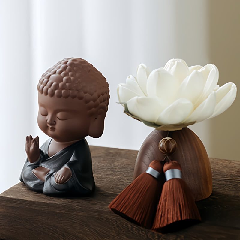 Black Peach Wood Buddha Calm Cure Decoration Black Peach Wood Buddha Calm Cure Decoration