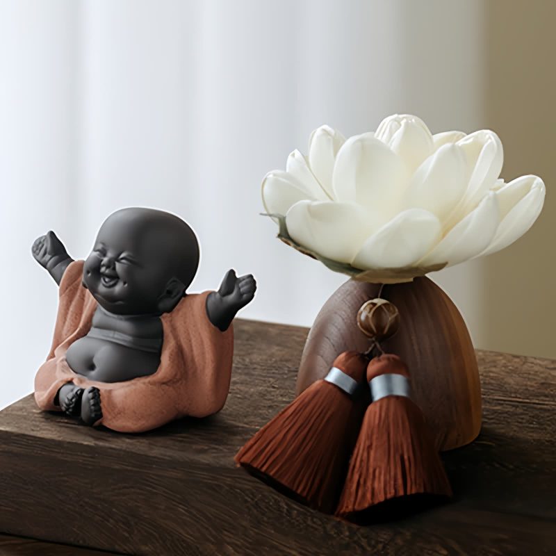 Black Peach Wood Buddha Calm Cure Decoration Black Peach Wood Buddha Calm Cure Decoration