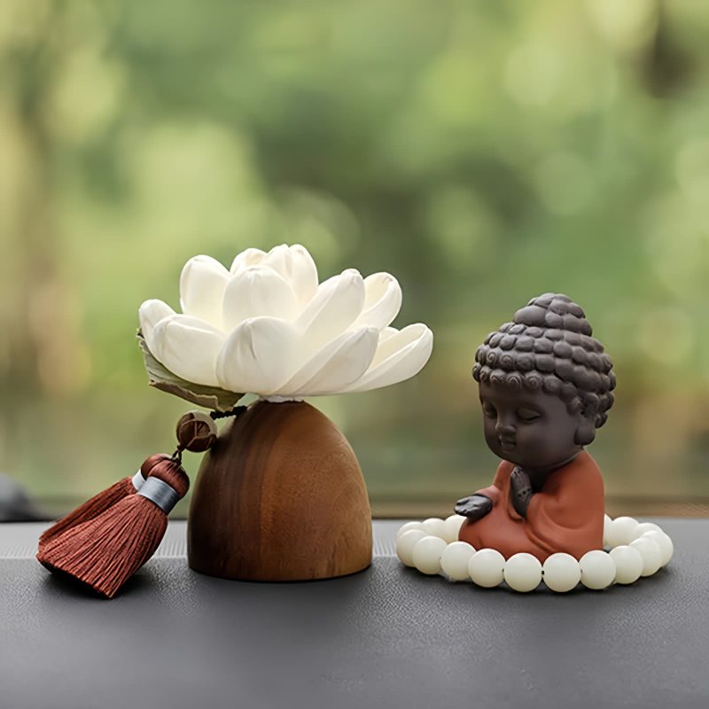 Black Peach Wood Buddha Calm Cure Decoration Black Peach Wood Buddha Calm Cure Decoration