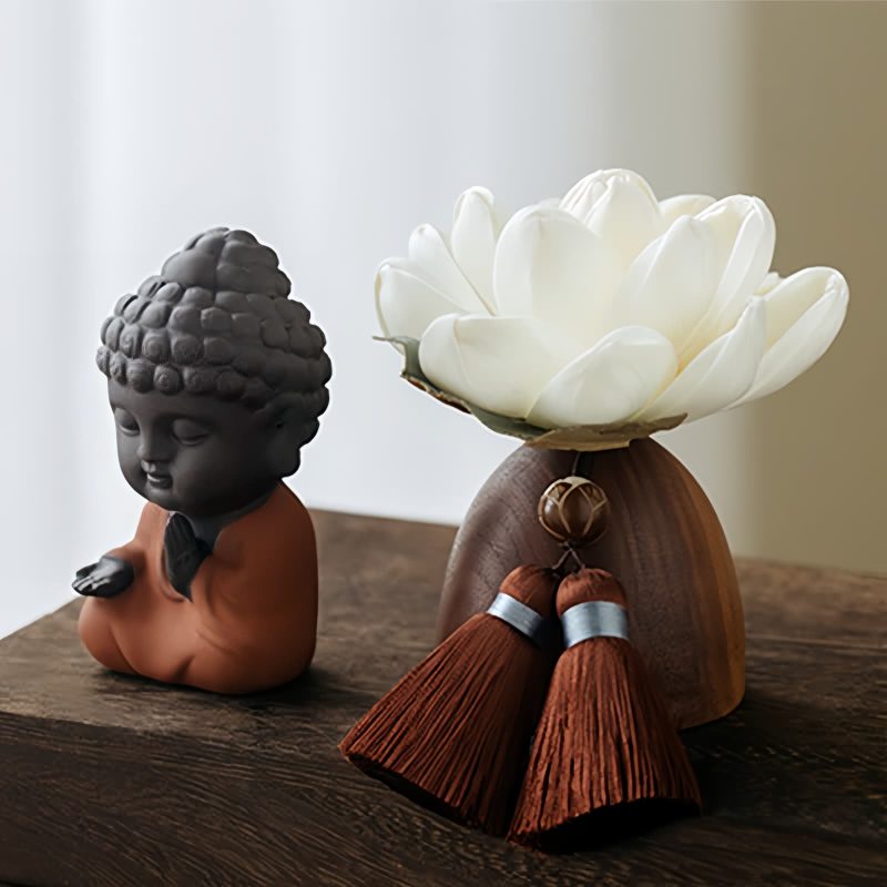Black Peach Wood Buddha Calm Cure Decoration Black Peach Wood Buddha Calm Cure Decoration