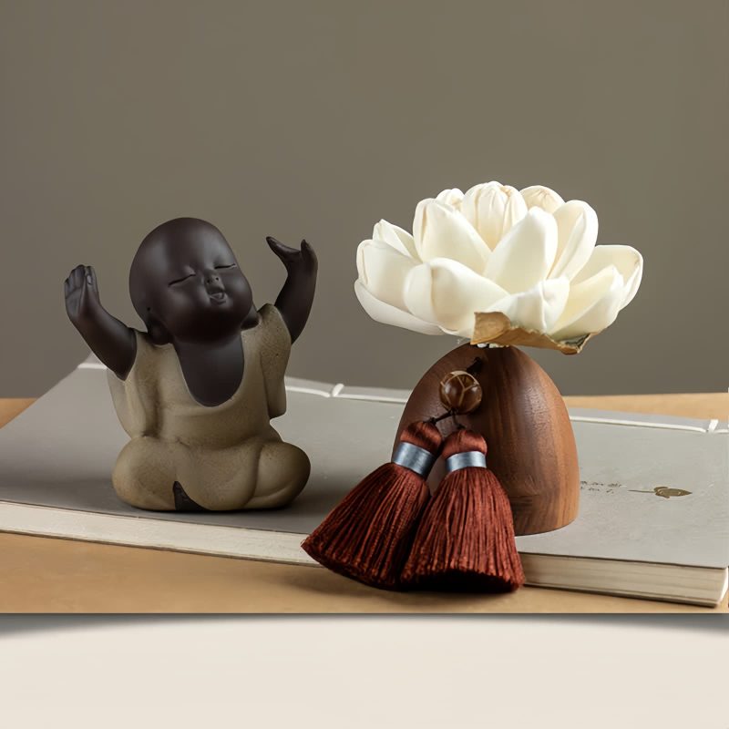 Black Peach Wood Buddha Calm Cure Decoration Black Peach Wood Buddha Calm Cure Decoration