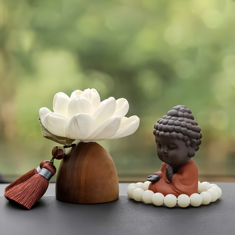 Black Peach Wood Buddha Calm Cure Decoration Black Peach Wood Buddha Calm Cure Decoration