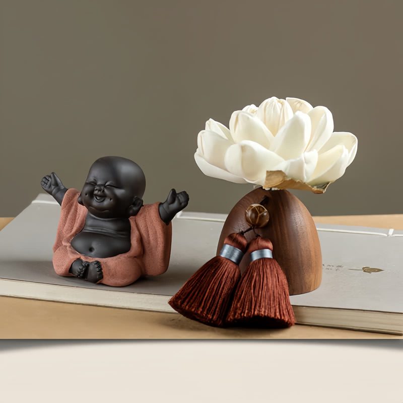 Black Peach Wood Buddha Calm Cure Decoration Black Peach Wood Buddha Calm Cure Decoration