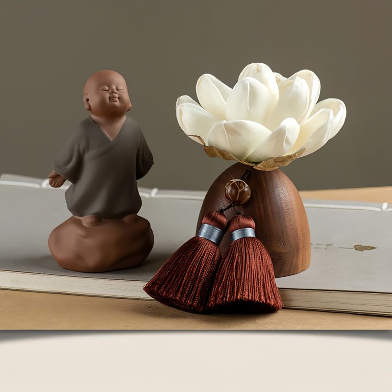 Black Peach Wood Buddha Calm Cure Decoration Black Peach Wood Buddha Calm Cure Decoration