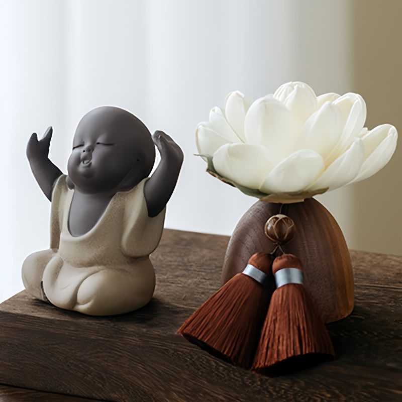 Black Peach Wood Buddha Calm Cure Decoration Black Peach Wood Buddha Calm Cure Decoration