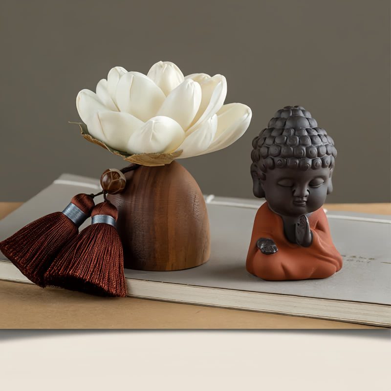 Black Peach Wood Buddha Calm Cure Decoration Black Peach Wood Buddha Calm Cure Decoration