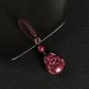 Chinese Cinnabar Laughing Buddha Pendant Necklace