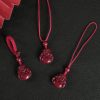 Chinese Cinnabar Laughing Buddha Pendant Necklace