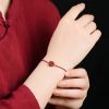 Natural Cinnabar Four Leaf Clover Bracelet Natural Cinnabar Four Leaf Clover Bracelet