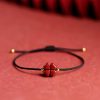 Natural Cinnabar Four Leaf Clover Bracelet Natural Cinnabar Four Leaf Clover Bracelet