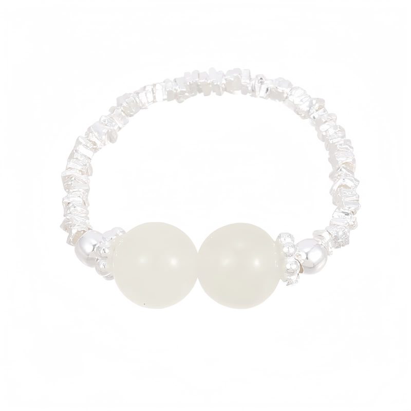 Natural Hetian Jade Adjustable Elastic Ring Natural Hetian Jade Adjustable Elastic Ring