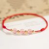 Strawberry Quartz Cultural Luck Anklet Strawberry Quartz Cultural Luck Anklet