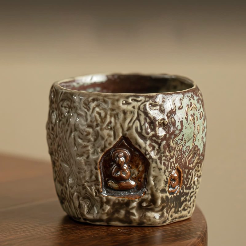 Vintage Dunhuang Buddha Engraved Teacup Vintage Dunhuang Buddha Engraved Teacup