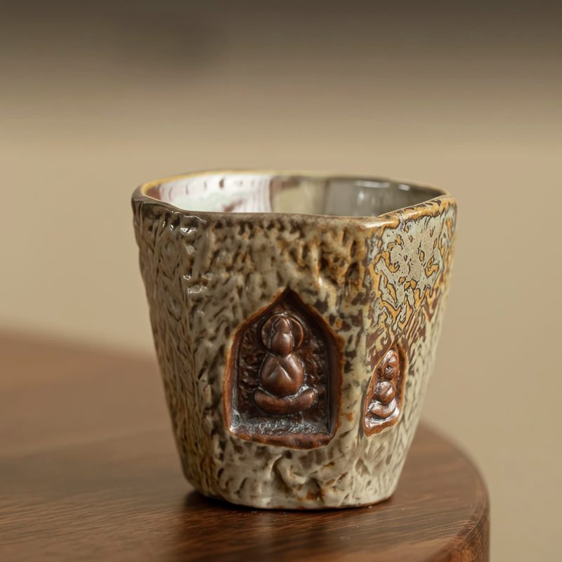 Vintage Dunhuang Buddha Engraved Teacup Vintage Dunhuang Buddha Engraved Teacup