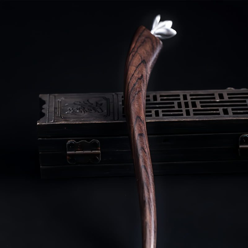 925 Silver Ebony Magnolia Blessing Hairpin 925 Silver Ebony Magnolia Blessing Hairpin
