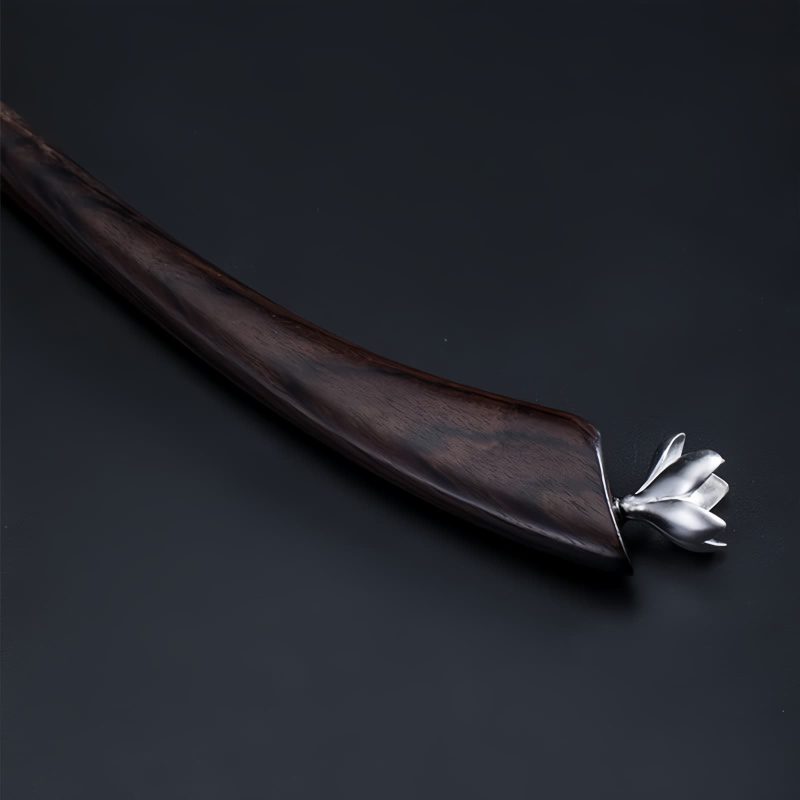 925 Silver Ebony Magnolia Blessing Hairpin 925 Silver Ebony Magnolia Blessing Hairpin