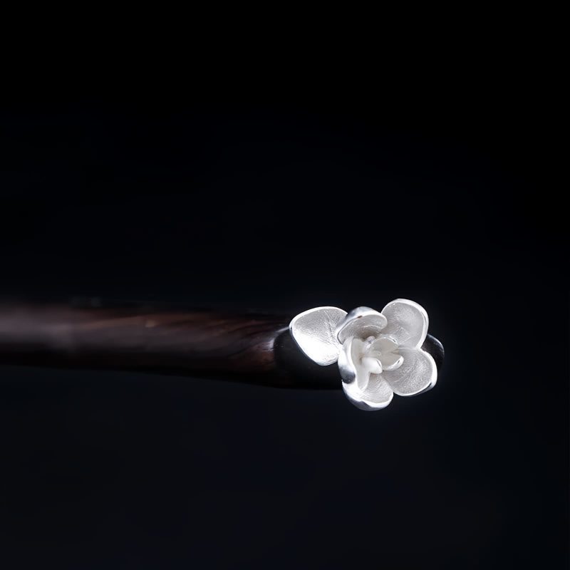 925 Silver Ebony Magnolia Blessing Hairpin 925 Silver Ebony Magnolia Blessing Hairpin