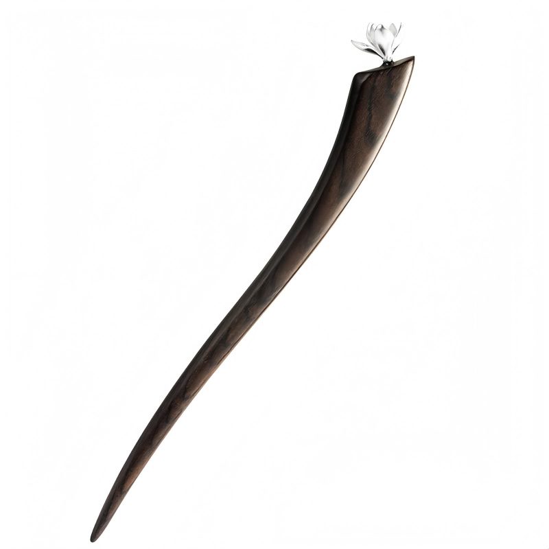 925 Silver Ebony Magnolia Blessing Hairpin 925 Silver Ebony Magnolia Blessing Hairpin