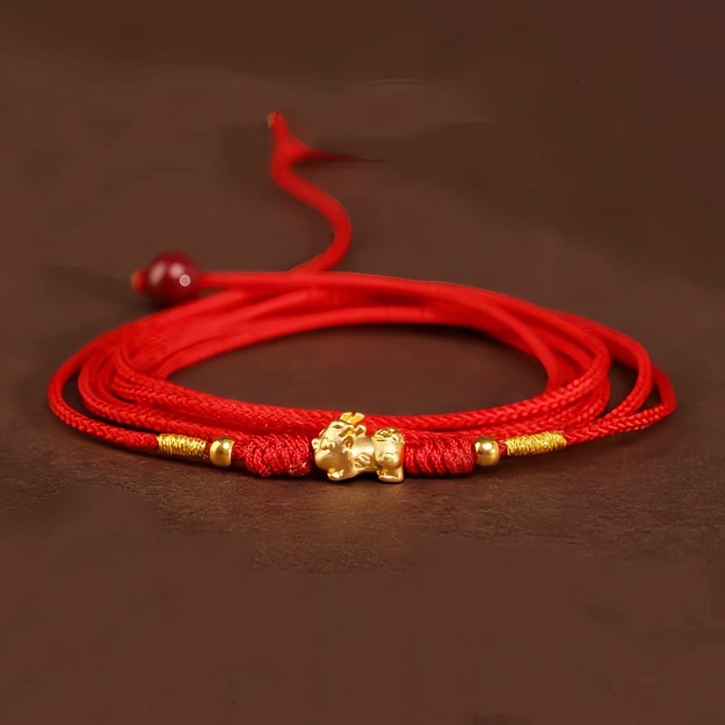 999 Solid Gold Tibetan Belly Chain with Red String 999 Solid Gold Tibetan Belly Chain with Red String