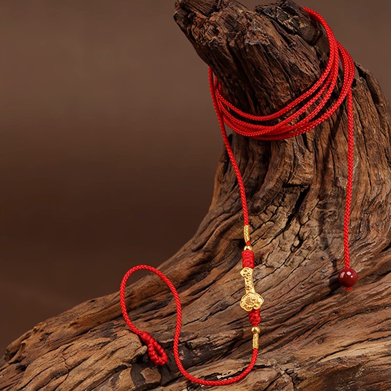 999 Solid Gold Tibetan Belly Chain with Red String 999 Solid Gold Tibetan Belly Chain with Red String