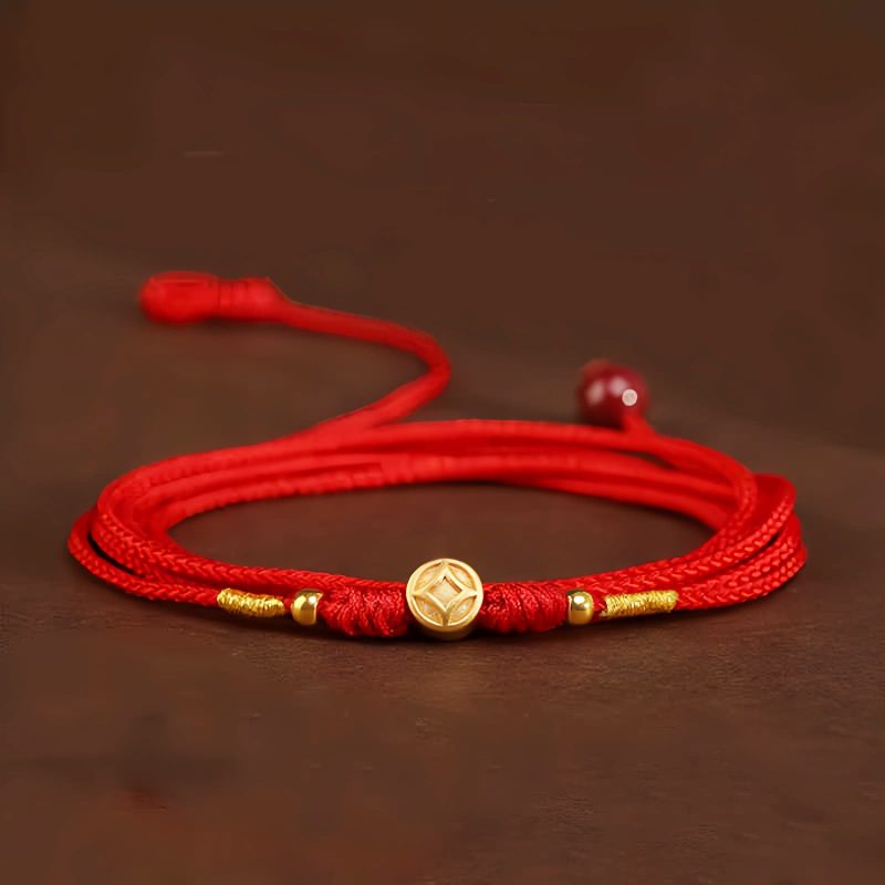 999 Solid Gold Tibetan Belly Chain with Red String 999 Solid Gold Tibetan Belly Chain with Red String