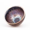 Chinese Jianzhan Tenmoku Teacup with Succulent Design Chinese Jianzhan Tenmoku Teacup with Succulent Design