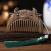Chinese Zodiac Green Sandalwood Portable Comb Chinese Zodiac Green Sandalwood Portable Comb